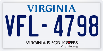 VA license plate VFL4798