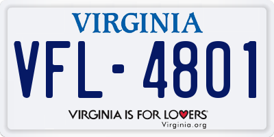 VA license plate VFL4801