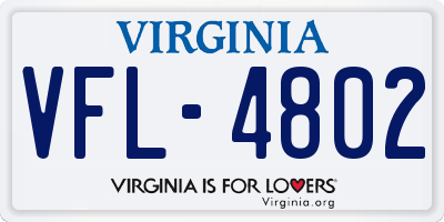 VA license plate VFL4802