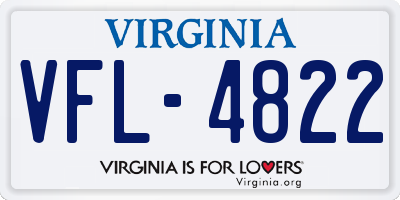 VA license plate VFL4822