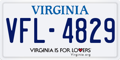 VA license plate VFL4829