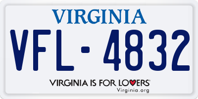 VA license plate VFL4832