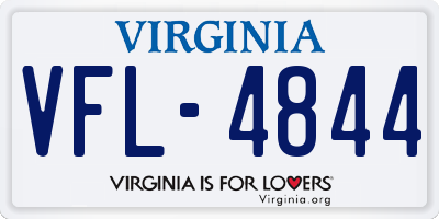 VA license plate VFL4844