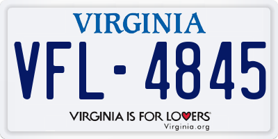 VA license plate VFL4845