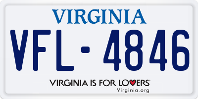 VA license plate VFL4846