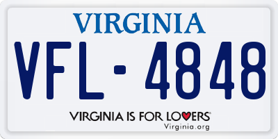 VA license plate VFL4848