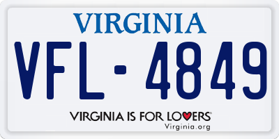 VA license plate VFL4849