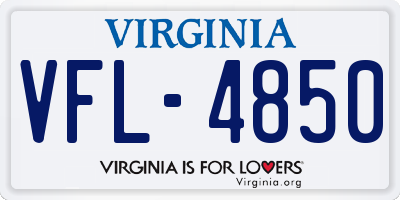 VA license plate VFL4850