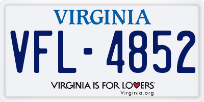 VA license plate VFL4852