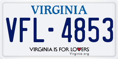 VA license plate VFL4853
