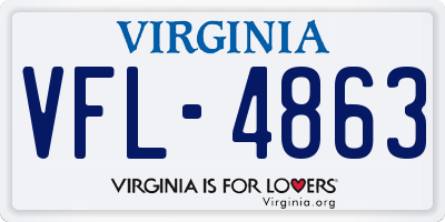 VA license plate VFL4863