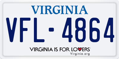 VA license plate VFL4864