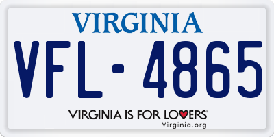 VA license plate VFL4865