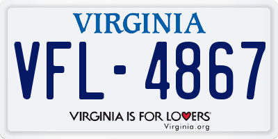 VA license plate VFL4867
