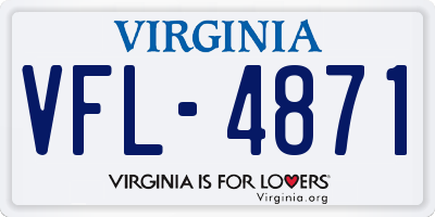VA license plate VFL4871