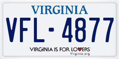 VA license plate VFL4877
