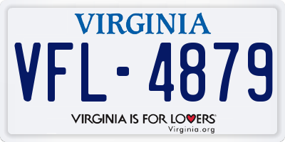 VA license plate VFL4879