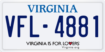 VA license plate VFL4881