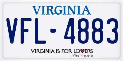 VA license plate VFL4883