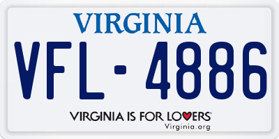 VA license plate VFL4886