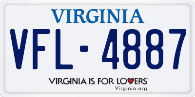 VA license plate VFL4887