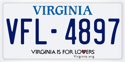 VA license plate VFL4897
