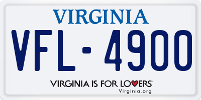 VA license plate VFL4900
