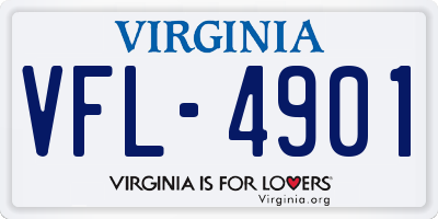VA license plate VFL4901
