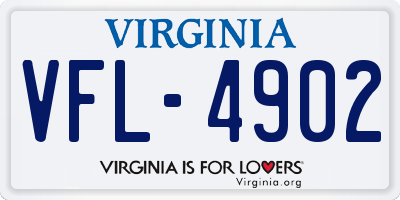 VA license plate VFL4902