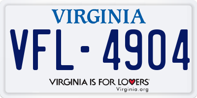 VA license plate VFL4904