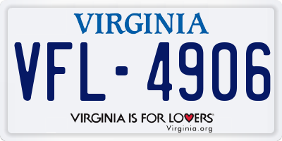 VA license plate VFL4906