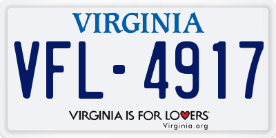 VA license plate VFL4917