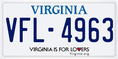 VA license plate VFL4963