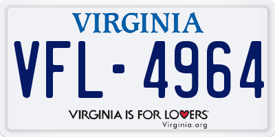 VA license plate VFL4964