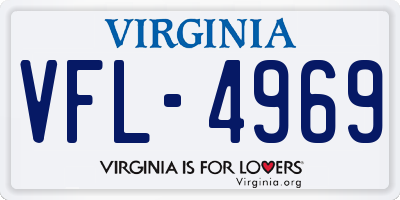 VA license plate VFL4969