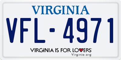 VA license plate VFL4971