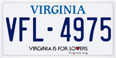 VA license plate VFL4975