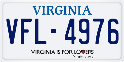 VA license plate VFL4976
