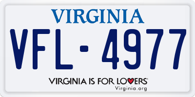 VA license plate VFL4977