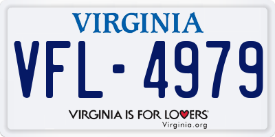 VA license plate VFL4979