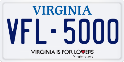 VA license plate VFL5000