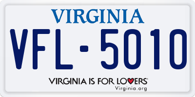 VA license plate VFL5010