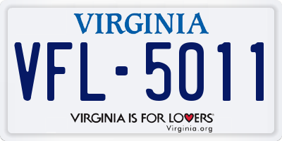 VA license plate VFL5011
