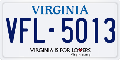 VA license plate VFL5013