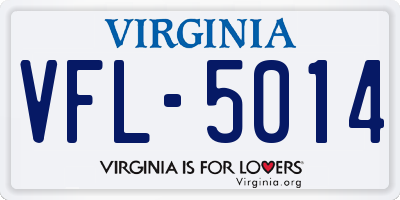 VA license plate VFL5014