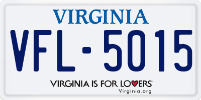 VA license plate VFL5015