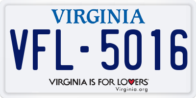 VA license plate VFL5016