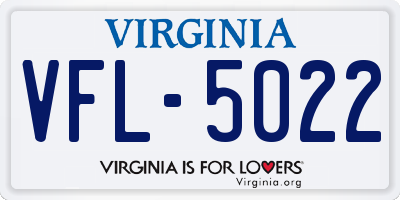 VA license plate VFL5022