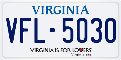 VA license plate VFL5030