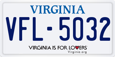 VA license plate VFL5032